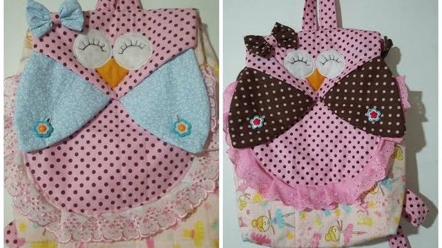 Como fazer mochila infantil de coruja (how to make a backpack) Juliana Dantas