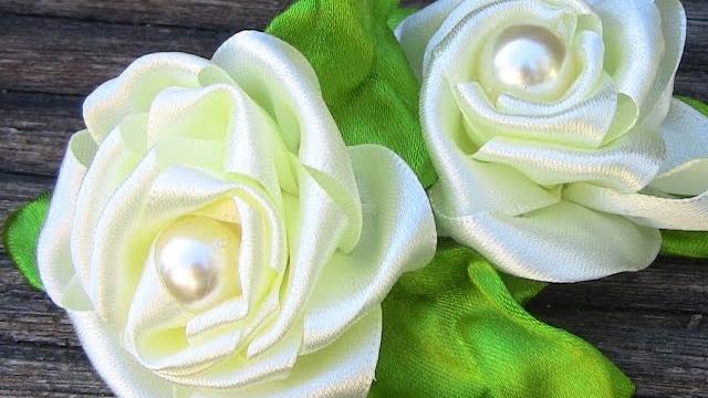 Fabric flower tutorial- modelo de Rosa em Fita Passo a Passo flor do jardim