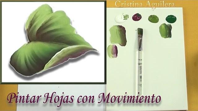 Pintar hojas con movimiento One Stroke por Cristina Aguilera