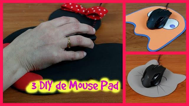 Mouse Pad personalizado – 3 DIY – Com descanso para o punho
