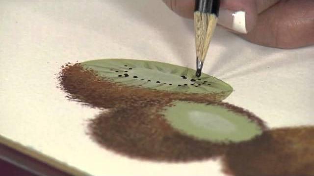 Aprenda a fazer um Kiwi em pintura realista