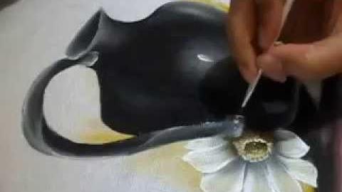 Jeito super fácil para pintar um jarro preto.