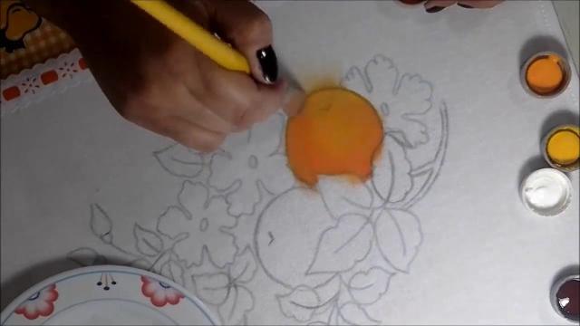 Pintando laranja, sombreando e iluminando