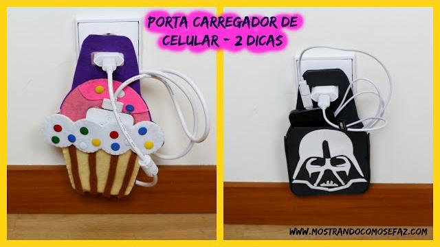 Porta Carregador de celular – Cupcake e Star Wars – caixa de sapato