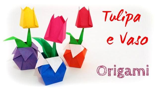 Origami Tulipa e Vaso