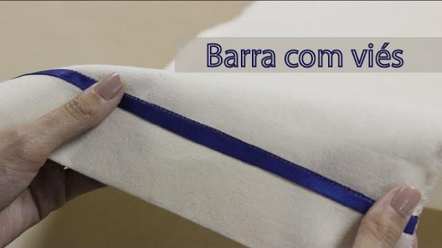 Como fazer barra com viés / Barra para tecidos grossos