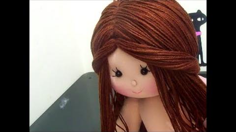 Cabelo para boneca de pano /penteado fácil de fazer (lã)