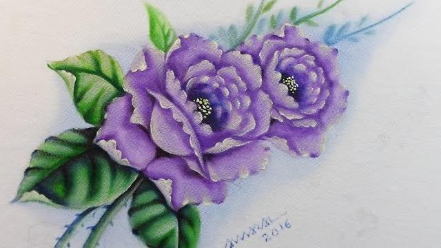 Método Prático de Pintura em Tecido – Rosas Lilás