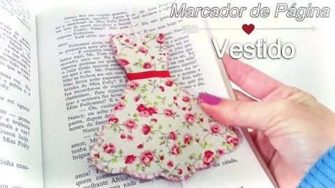 Marcador de Página Vestido de tecido – DIY Bookmark