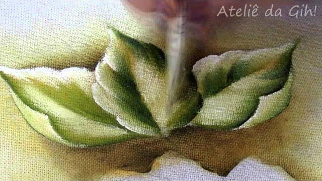 Folhas dobradas -folhas- (leaves) – (hojas pintura de la tela)