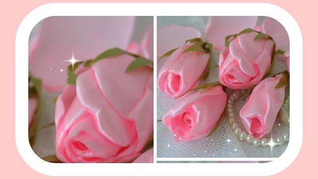 Como fazer lindos botões de rosa com fita de cetim