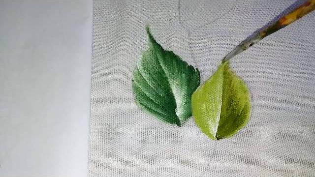 Veja como pintar essa linda folha com verde pistache oliva e branco
