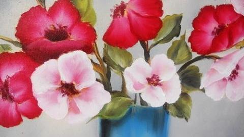 Como pintar flores em Óleo Pinceladas Silvia Mongelos