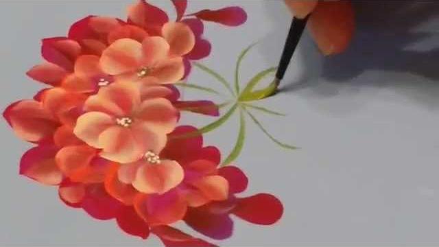 Pintura de uma flor begônia real.