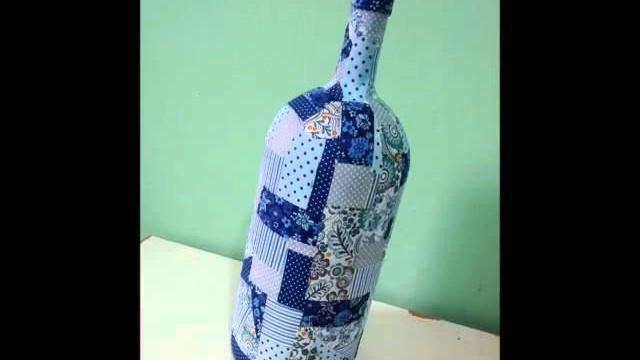 Como fazer garrafa decorada com tecido