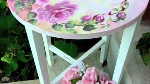 Usando a pintura de lindas rosas para recuperar peças antigas sem perder o glamour