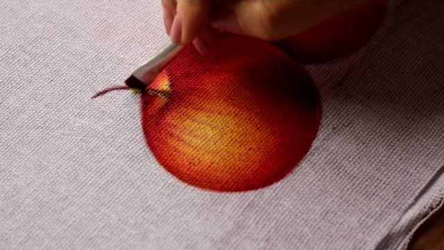 Pintura em tecido – Maçã parte 2