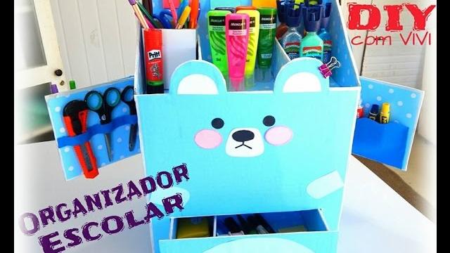 Organizador Escolar 2 – Urso Kawaii / DIY Kawaii Box