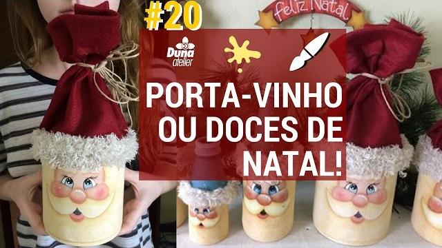 PORTA-VINHO OU DOCES COM ROSTO DE NOEL