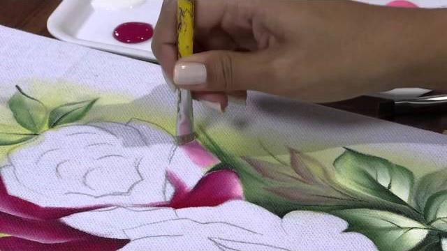 Pintura em tecido rosas