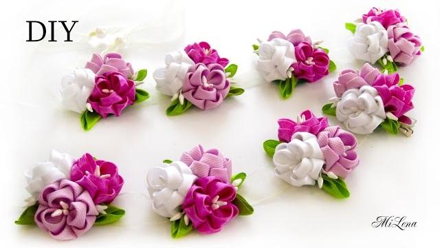 Trança de flores de fita Kanzashi