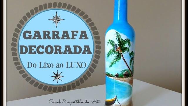 DIY: Garrafa Decorada – Como pintar uma praia na garrafa