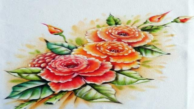 Rosas de Ano Novo Por Adilson G Amaral – Pintura em tecido
