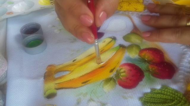 Pintura em tecido – Aprenda pintar bananas e um figo aberto