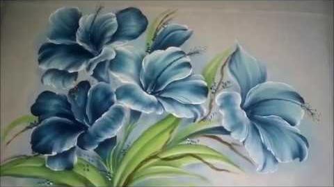 Como pintar hibisco – Pintura em tecido
