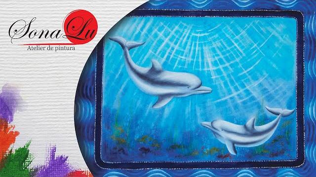Barrado Falso com Golfinhos em Emborrachado (Parte 2) Sonalupinturas