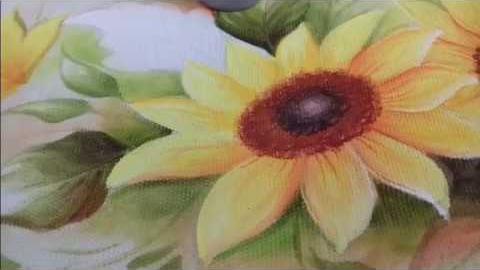 Pintura em Tecido – Aprenda pintar Girassol e folhas