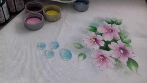Pintura em Tecido – Aprenda pintar Flor do Campo – Folhas e Acabamento