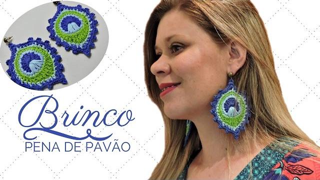 BRINCOS PENA DE PAVÃO/DIANE GONÇALVES