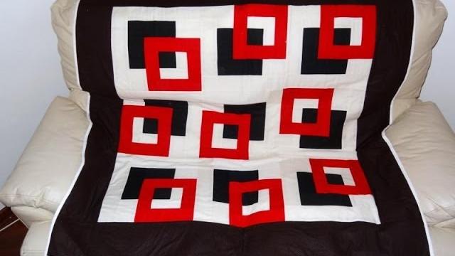 Manta/colcha para sofá em patchwork Os quadrados