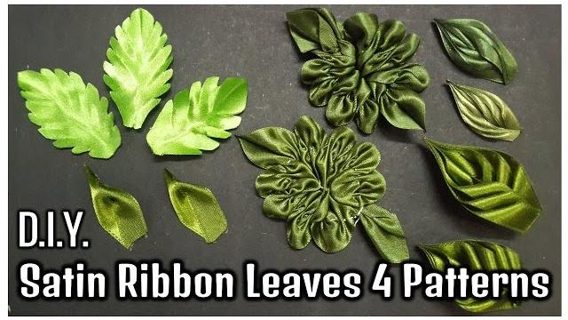 D.I.Y. Satin Ribbon Leaves – 4 Patterns