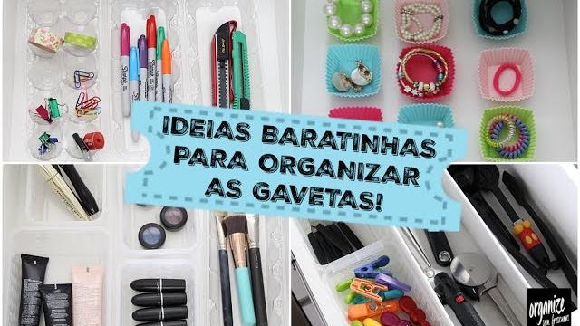 IDEIAS BARATINHAS E SUSTENTÁVEIS PARA ORGANIZAR AS GAVETAS