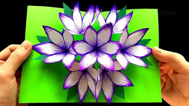 Cartão Pop Up com flores 3D – Como fazer um Cartão 3D Para o Dia Dos Pais