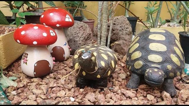 Como fazer tartaruga para decorar jardins (passo a passo)