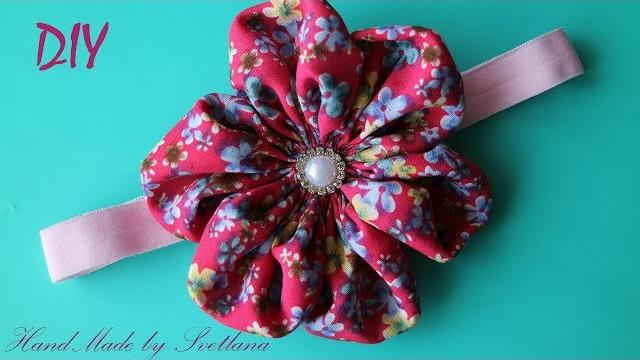 Faixa com flor de tecido – Modelo Kanzashi