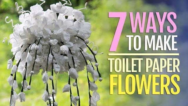 DIY – 7 Tipos de flores feitas com papel higiênico