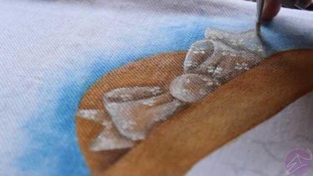 Pintura em tecido Eliane Nascimento: Laço transparente