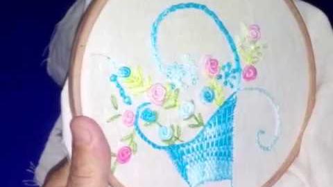 Bordado a mão livre ponto de esteira arranjo de cestas – free hand embroidery
