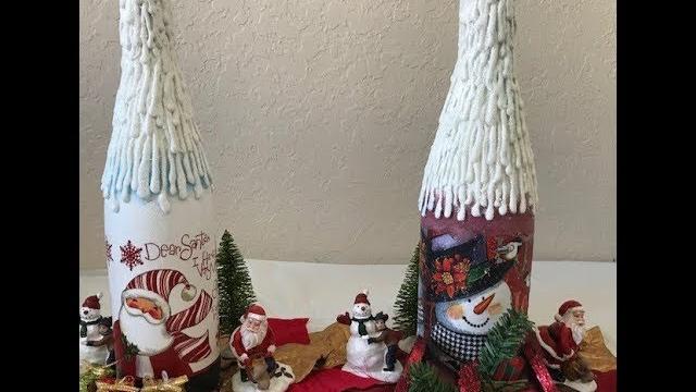 Garrafa com decoração de Natal para Presente