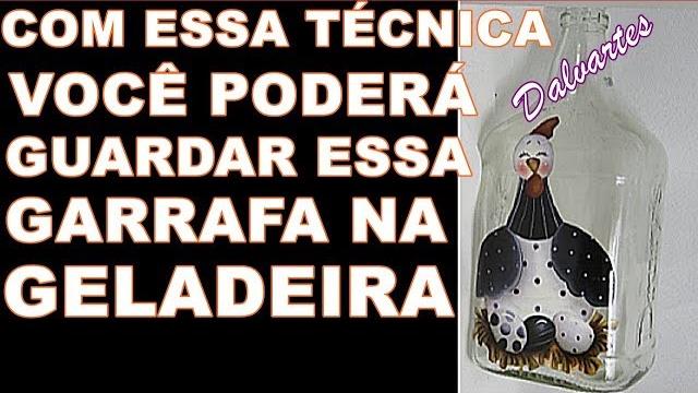 COM ESSA TÉCNICA DE DECOUPAGEM – PODERÁ GUARDAR ESSA GARRAFA NA GELADEIRA