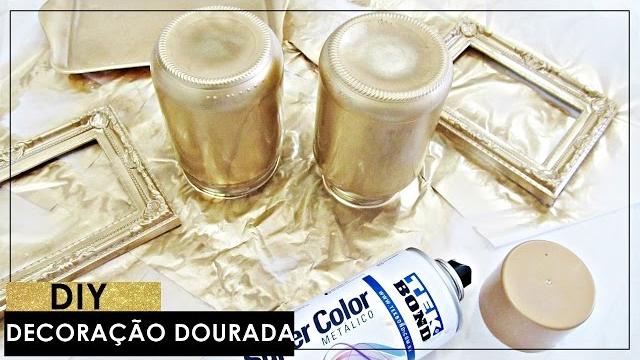 DIY: DECORAÇÃO DOURADA ESTILO TUMBLR PARA QUARTO