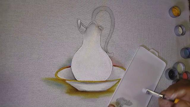 Roberto Ferreira – Aprenda a pintar Jarra de Porcelana e acabamento Gestual