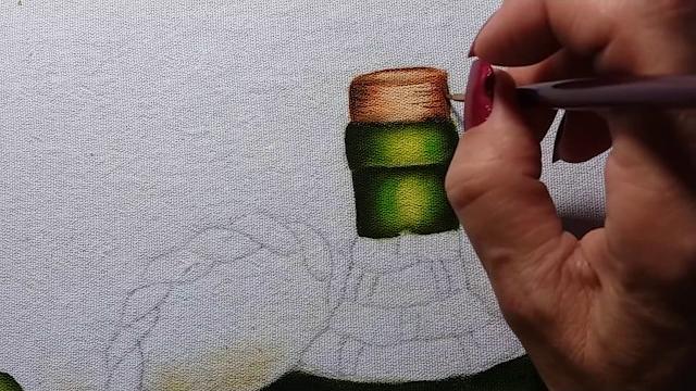 Garrafão uvas e queijo – Vídeo 2 – Pintura em tecido