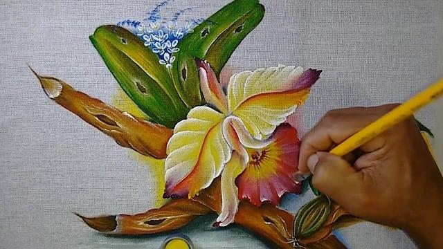 Aprenda a Pintar em tecido, orquídea e Acabamentos ( finalizando o Projeto)