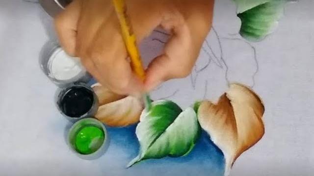 Pintando folhas verdes – pintura para iniciantes