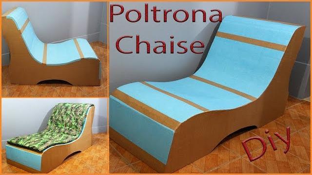 Poltrona Chaise feita com papelão